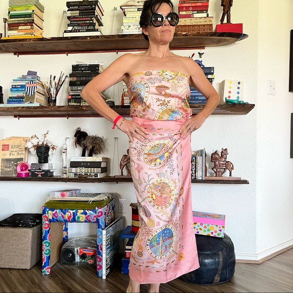 Hermes Escales Méditerranéennes Mousseline Fish Aquatic Pink Scarf Shawl - Picture 13 of 13